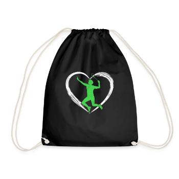 badminton love - Drawstring Bag - black - Front