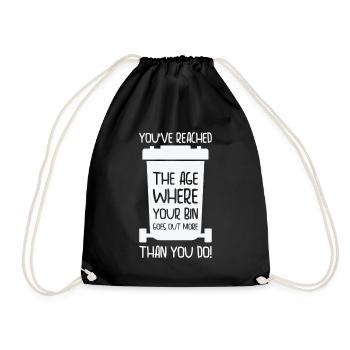 Adulting Humorous Pun Life Age Jokes - Drawstring Bag - black - Front