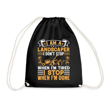 Landscaping Gardener Gardening Plant Garden Landsc - Drawstring Bag - black - Front