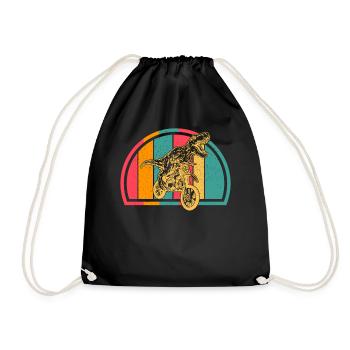 Dirt Bike Dinosaur Dirtbike Dino Motocross Dinosau - Drawstring Bag - black - Front