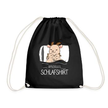 Offizielles Schlafshirt Ziege - Turnbeutel - Schwarz - Vorne