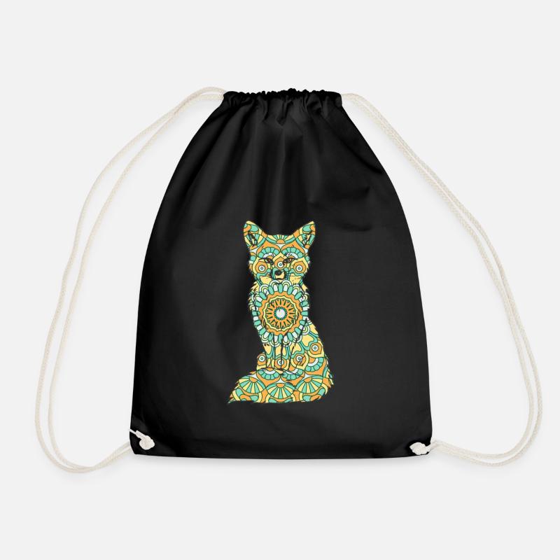 Mandala Fuchs Motif géométrique - Sac de sport léger - noir