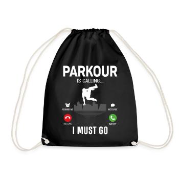 Parkour Free Running Traceur Phone - Drawstring Bag - black - Front