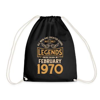 Anniversaire Les légendes sont nées en février 1970 - Sac de sport léger - noir - Devant