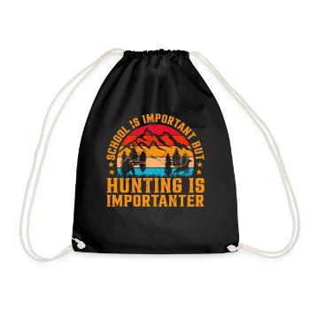 Deer Hunting Hunter - Back To School Hunting - Turnbeutel - Schwarz - Vorne