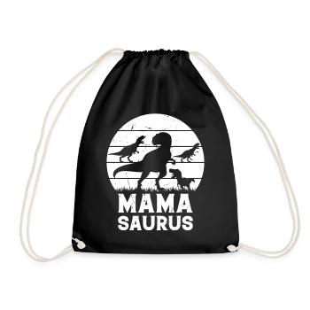 Mamasaurus Mama Dinosaur Family Mama Dino Mama Sau - Drawstring Bag - black - Front