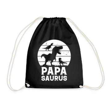 Papasaurus Papa Dinosaur Family Papa Dino Papa Sau - Drawstring Bag - black - Front