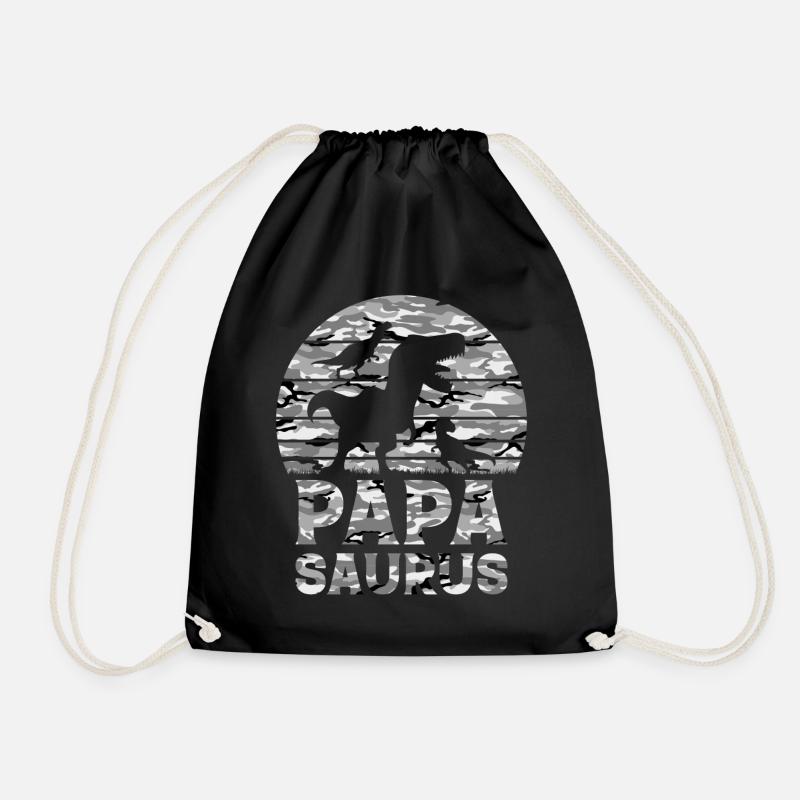 Papa Saurus Papa Dinosaur Camouflage Flag Dino Pap - Turnbeutel - Schwarz