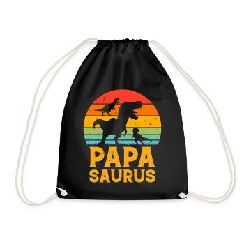 Papa Saurus Famille Papa Dinosaure Papa Dino Papasau - Sac de sport léger - noir - Devant