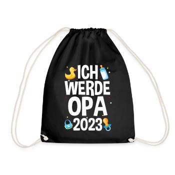 Großvater 2023 Schwanger Werdender Opa - Turnbeutel - Schwarz - Vorne
