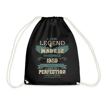 November 1959 Vintage Birthday - Drawstring Bag - black - Front