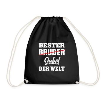 Bester Bruder Onkel - Schwangerschaft Verkünden - Turnbeutel - Schwarz - Vorne