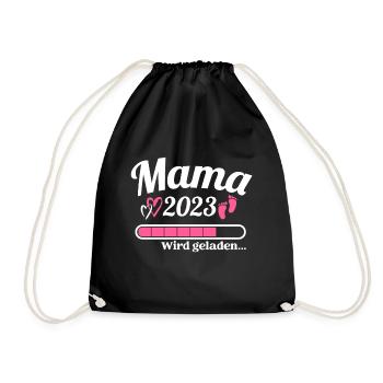 Mama Loading 2023 Lustige Schwangerschaft - Turnbeutel - Schwarz - Vorne