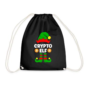 Crypto Elf Crypto Christmas Outfit Family - Drawstring Bag - black - Front