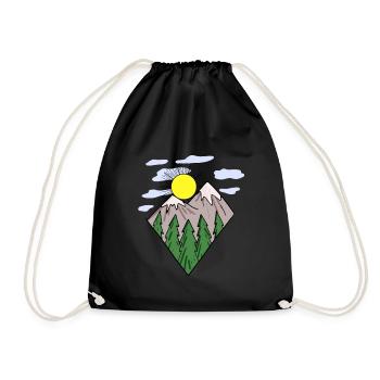 Mountain Mountains Mountain Peaks - Drawstring Bag - black - Front