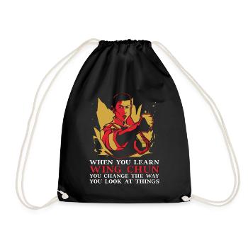 Quand vous apprenez wing chun combat fighter kung fu - Sac de sport léger - noir - Devant