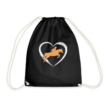 Horse riding love - Drawstring Bag - black - Front