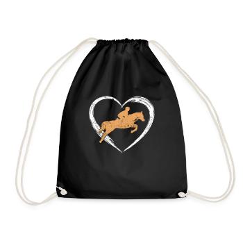 Horse riding love - Drawstring Bag - black - Front