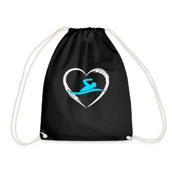 Amour de la natation - Sac de sport léger - noir - Devant
