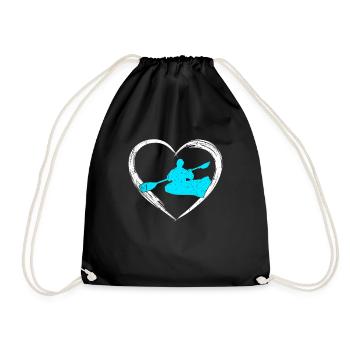 kayak love - Drawstring Bag - black - Front