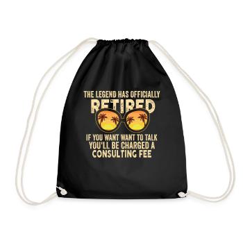 The legend is officially retired - Drawstring Bag - black - Front