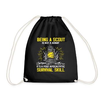Scout Survival Skill Spell Gift - Drawstring Bag - black - Front