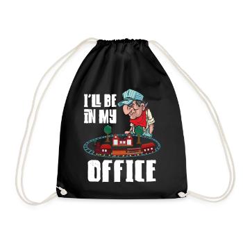 Steam Train Driver Trainspotting - Drawstring Bag - black - Front