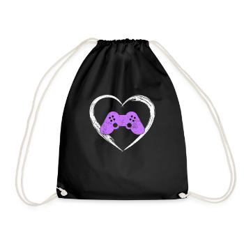 gaming love - Drawstring Bag - black - Front
