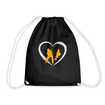 Amour du cœur de pêche - Sac de sport léger - noir - Devant