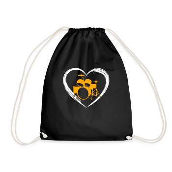 Drums love - Drawstring Bag - black - Front