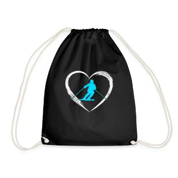 Ski love - Turnbeutel - Schwarz - Vorne