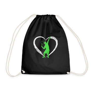 Tennis love - Turnbeutel - Schwarz - Vorne