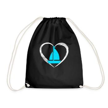 Sailing love - Drawstring Bag - black - Front