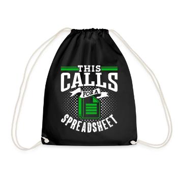 This requires a spreadsheet accountant table - Drawstring Bag - black - Front