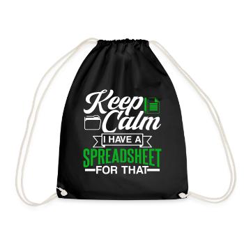 I have a spreadsheet for accountant table - Drawstring Bag - black - Front