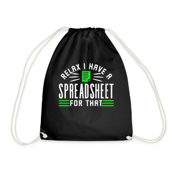 Relax I have a spreadsheet for this - Drawstring Bag - black - Front