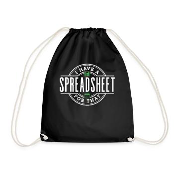 Ich Habe Ein Spreadsheet Dafür Tabelle Buchhalter - Turnbeutel - Schwarz - Vorne