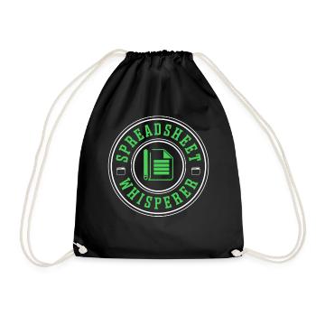 Spreadsheet colleague Table Work Accountant - Drawstring Bag - black - Front