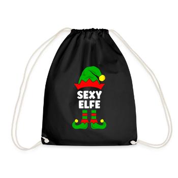 Sexy Elf Weihnachtsoutfit Familie Partnerlook - Turnbeutel - Schwarz - Vorne