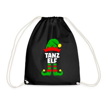 Tanz Elf Weihnachtsoutfit Familie Partnerlook - Turnbeutel - Schwarz - Vorne