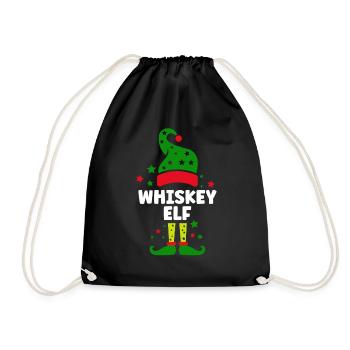 Whiskey Elf Christmas Outfit Family Partner Look - Drawstring Bag - black - Front