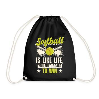 Softball Coach Ball Game - Drawstring Bag - black - Front