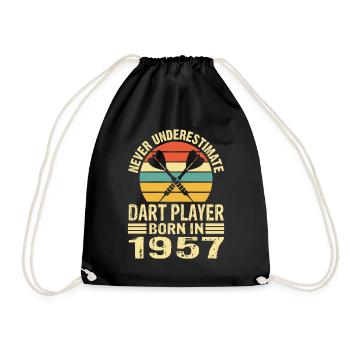 Ne sous-estimez jamais le joueur de fléchettes né en 1957 - Sac de sport léger - noir - Devant