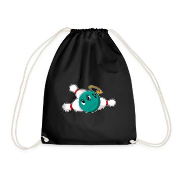 Bowling Bowling Ball Pin - Drawstring Bag - black - Front