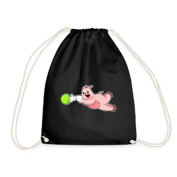 Boule de bowling de cochon - Sac de sport léger - noir - Devant