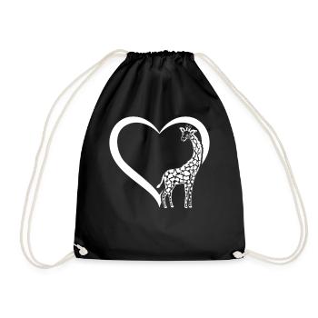 Amoureux de la girafe Mignon Girafe Coeur Girafe Coeur Gir - Sac de sport léger - noir - Devant