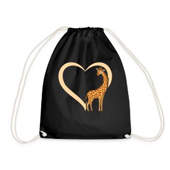 Girafe Lover - Girafe Coeur Girafe - Giraf mignon - Sac de sport léger - noir - Devant