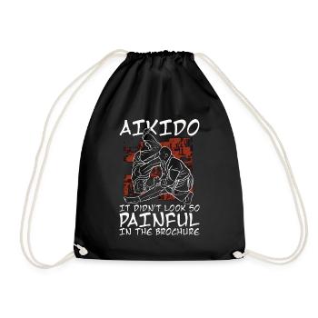 Aikido It Didn't Look So Painful Martial Samurai - Drawstring Bag - black - Front