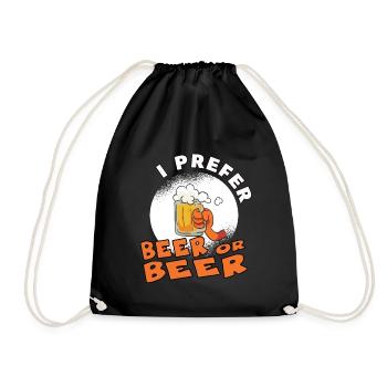 I Prefer Beer or Beer Halloween Trick or Tread - Drawstring Bag - black - Front
