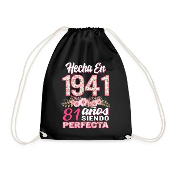 Mujer 81 Cumpleaños Regalo Hecha En 1941, 81 Anos - Drawstring Bag - black - Front